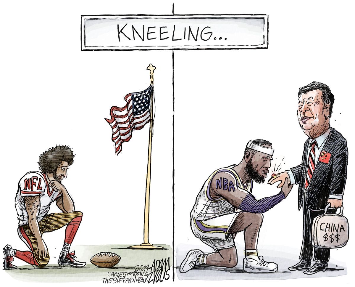 Editorial Cartoon U.S. Kneeling NBA China NBA Lebron | The Week