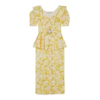 Alessandra Rich Belted floral-print silk-jacquard peplum midi dress, £1,690 | Net-A-Porter