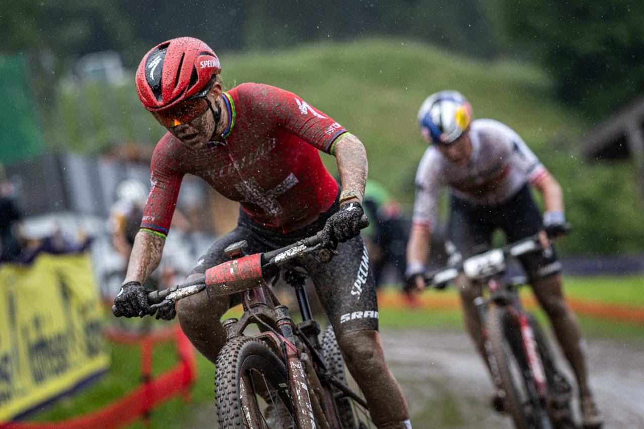 Sina Frei (Specialized Factory Racing) rode to second victory in XCC race at the 2026 UCI MTB World Series in Saalfelden-Leogang, Austria