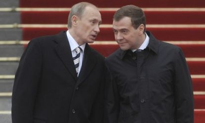 Russia's President Dmitry Medvedev (right) and Prime Minister Vladimir Putin (left)