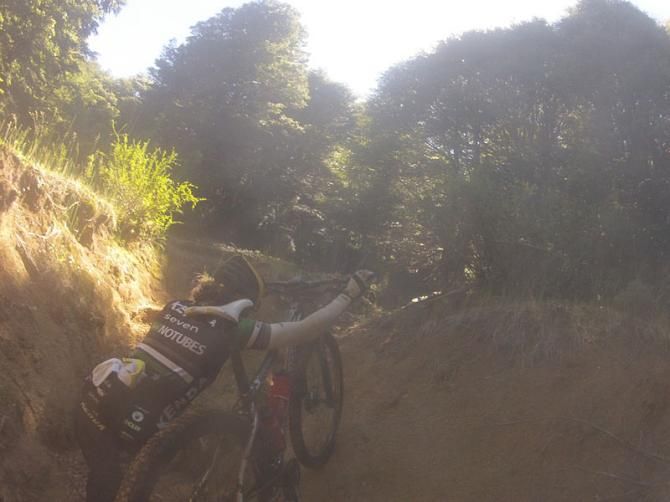 Mary McConneloug on a gruelling hike-a-bike section
