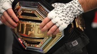 Close up for UFC title belt