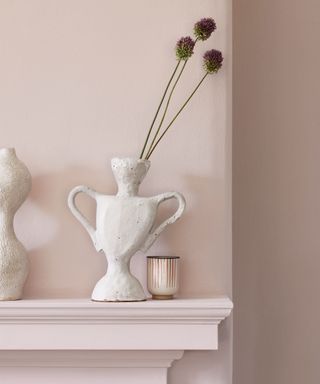 pastel pink wall painted in dulux paint
