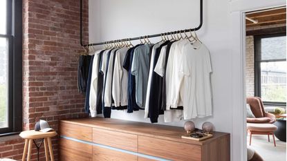 How do you store clothes when there's no room for a closet?