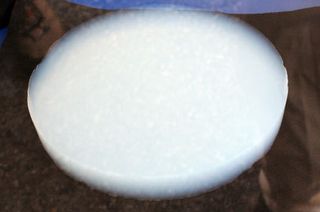 A batch of aerogel. Our photo doesn't do justice to how