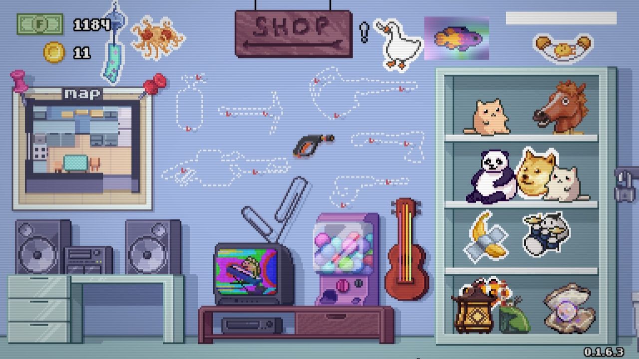 The shop room and home base.