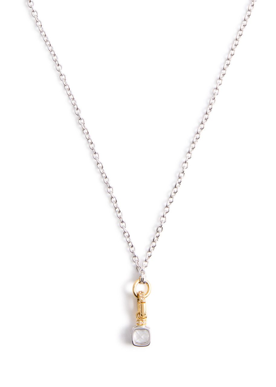 Crystal-Embellished Rhodium-Plated Necklace