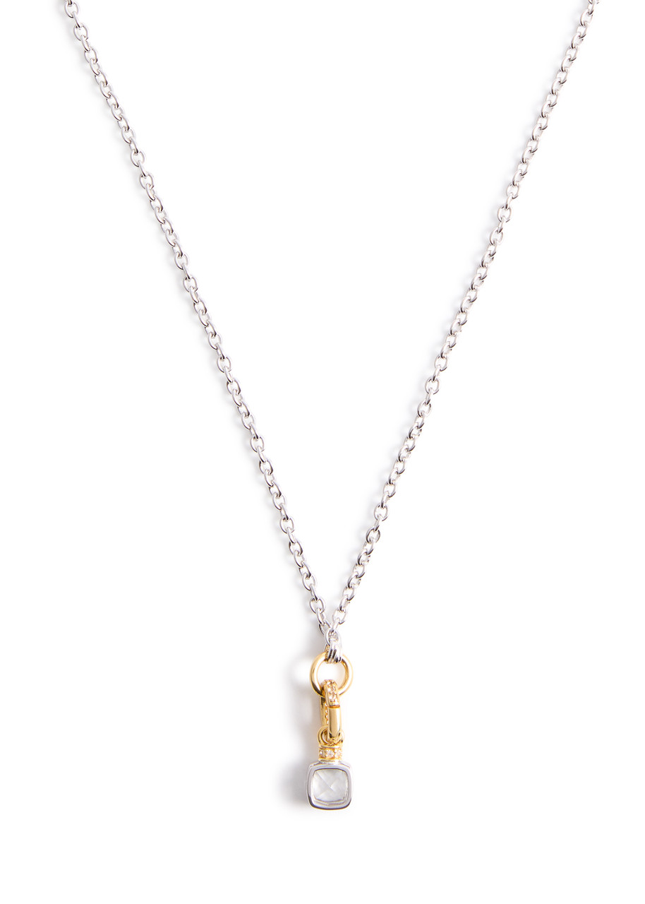 Crystal-Embellished Rhodium-Plated Necklace