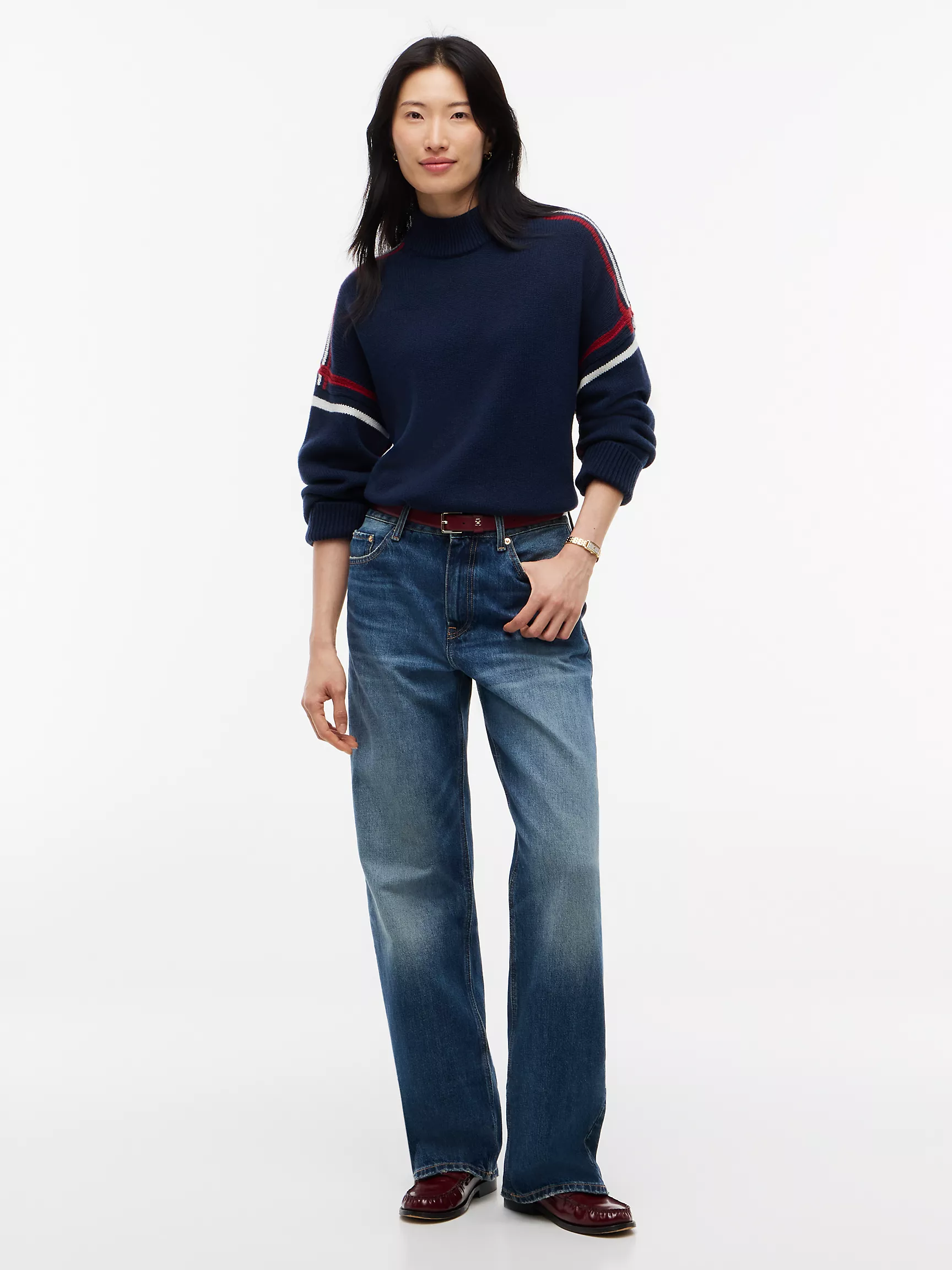 Tommy Hilfiger, Relaxed Fit Wool Mockneck Sweater