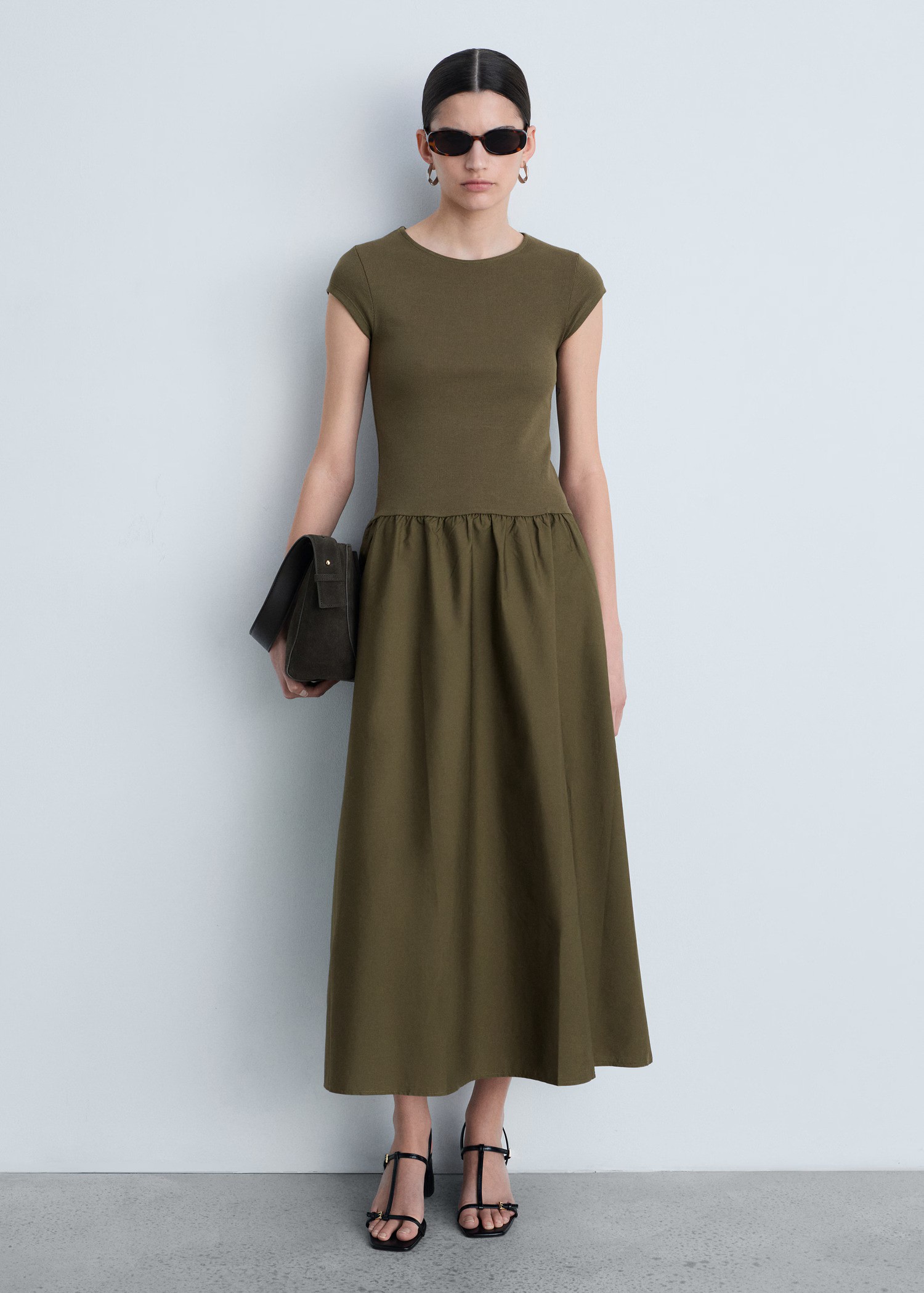 Flared Dress With Ruffled Hem