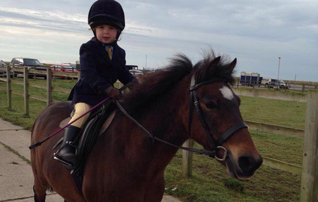 My 3 year old daughter Sophia at her first 1ft 6 jumping competition where she came 2nd