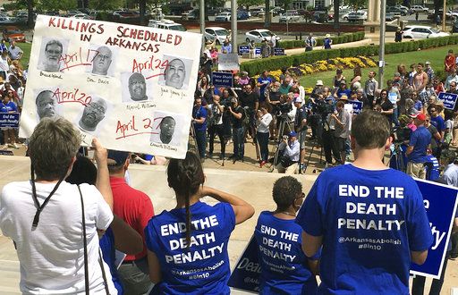 Death penalty protesters in Arkansas