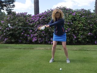 Golf Monthly Top 50 Coach Katie Dawkins demonstrating casting in the golf swing