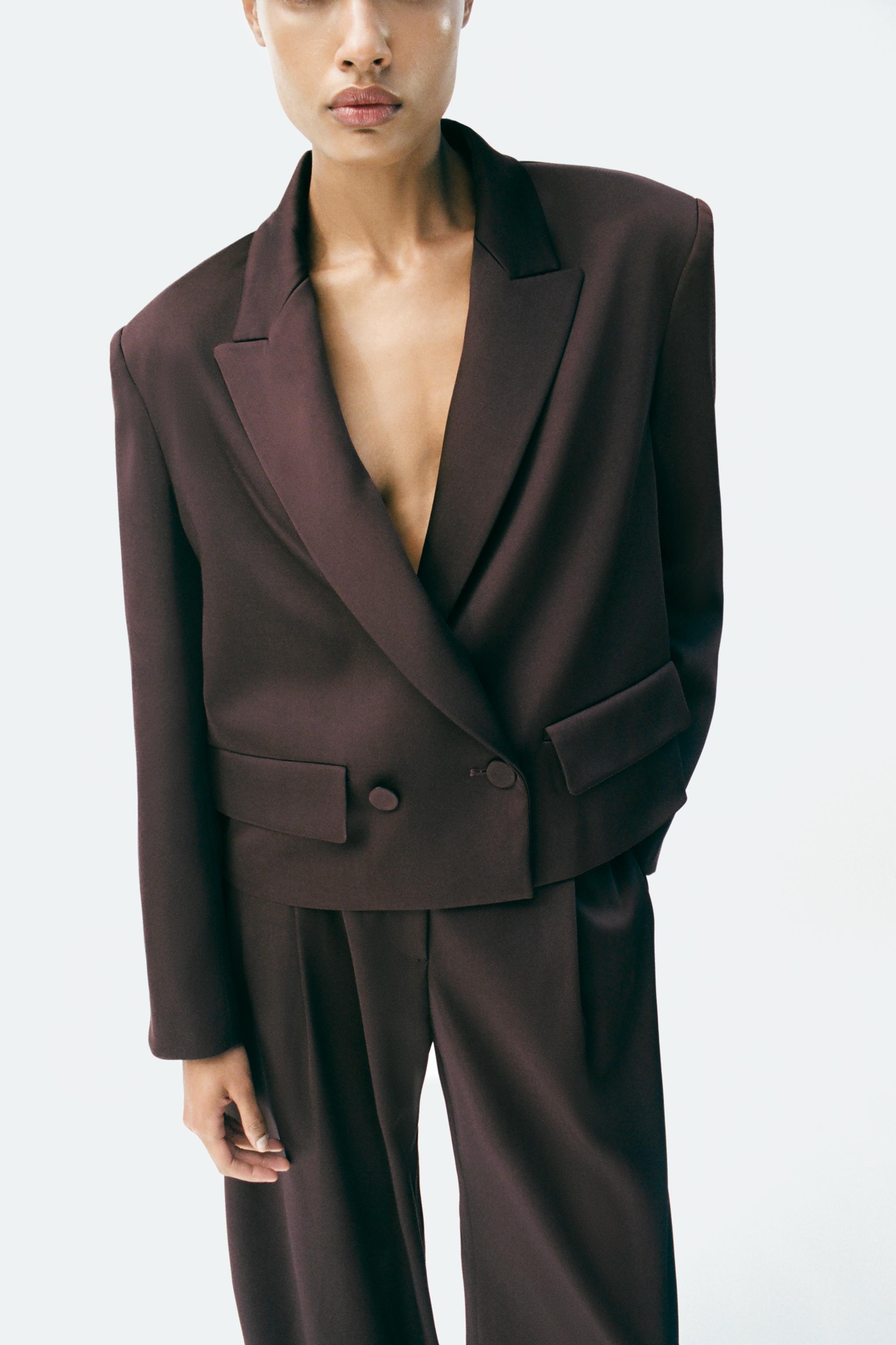 Satin Double Breasted Blazer
