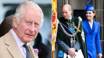 King Charles' major decision explained. Seen here are King Charles, Prince William and the Princess of Wales at different occasions