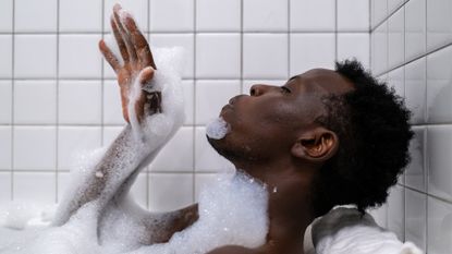 man having a bath