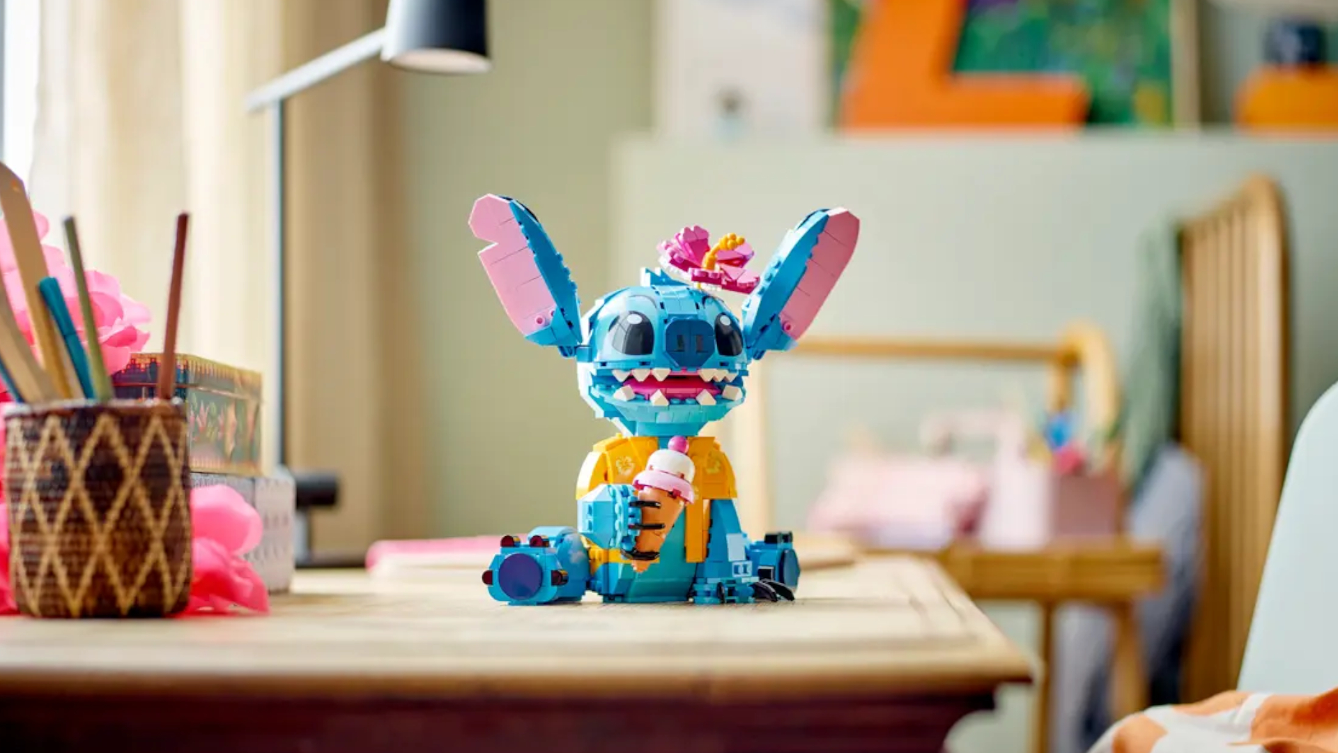 Lego Stitch set on a table