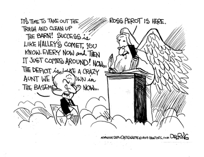Editorial Cartoon U.S. Ross Perot Heaven Deficit Success