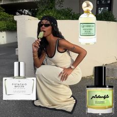 Pistachio perfume collage