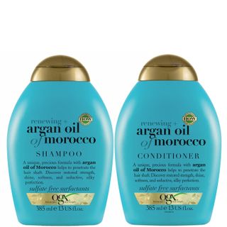 Pacote de shampoo e condicionador Ogx Renewing+ Argan Oil of Morocco para cabelos brilhantes