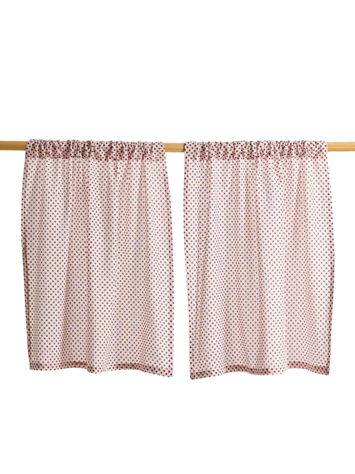 Lucy Polka Dot Patterned Caf&eacute; Curtain Set