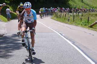 Alexis Vuillermoz attacks the bunch during stage 5 at the Criterium du Dauphine