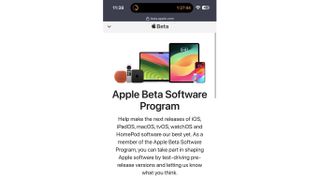 Apple's beta software site