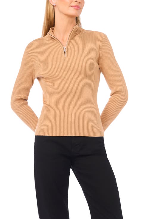 Halogen&amp;lt;sup&amp;gt;&amp;reg;&amp;lt;/sup&amp;gt;, Rib Quarter Zip Sweater