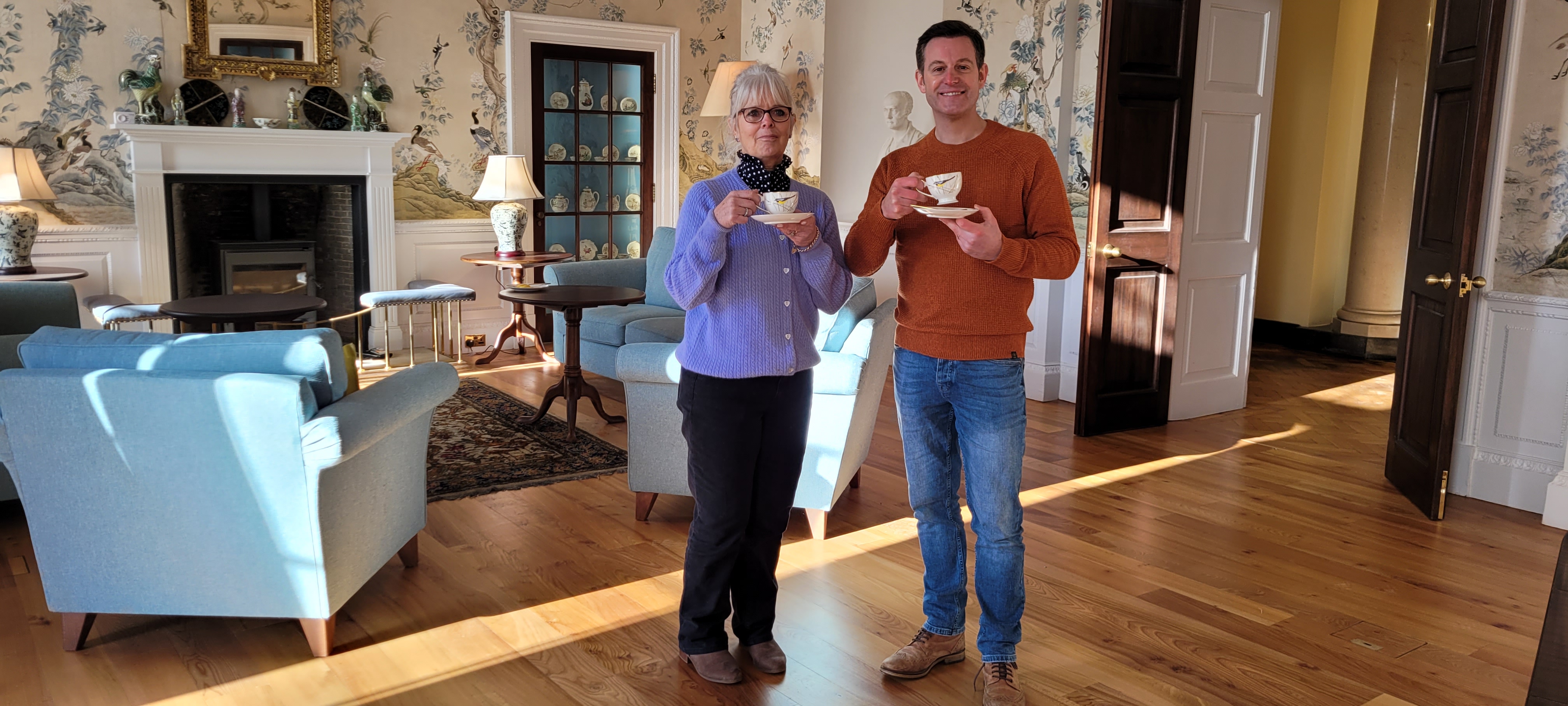 TV tonight Matt and mum Janice enjoy a cuppa.