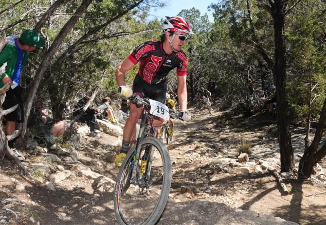 Mitch Hoke (Kenda-Felt) riding an old streambed