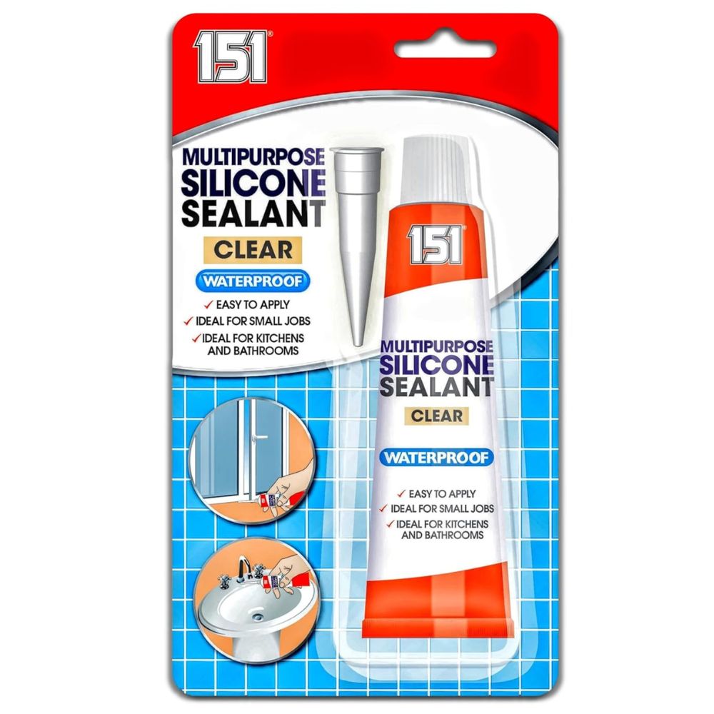 151 Clear Waterproof Silicone Sealant small product cut out on white background