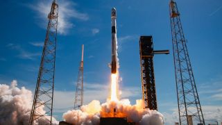 A SpaceX Falcon 9 rocket launches three O3b mPOWER satellites for the telecom company SES from Florida on Sept. 13, 2026.