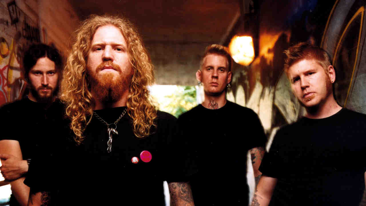 Mastodon posing for a photograph in the early 2000s