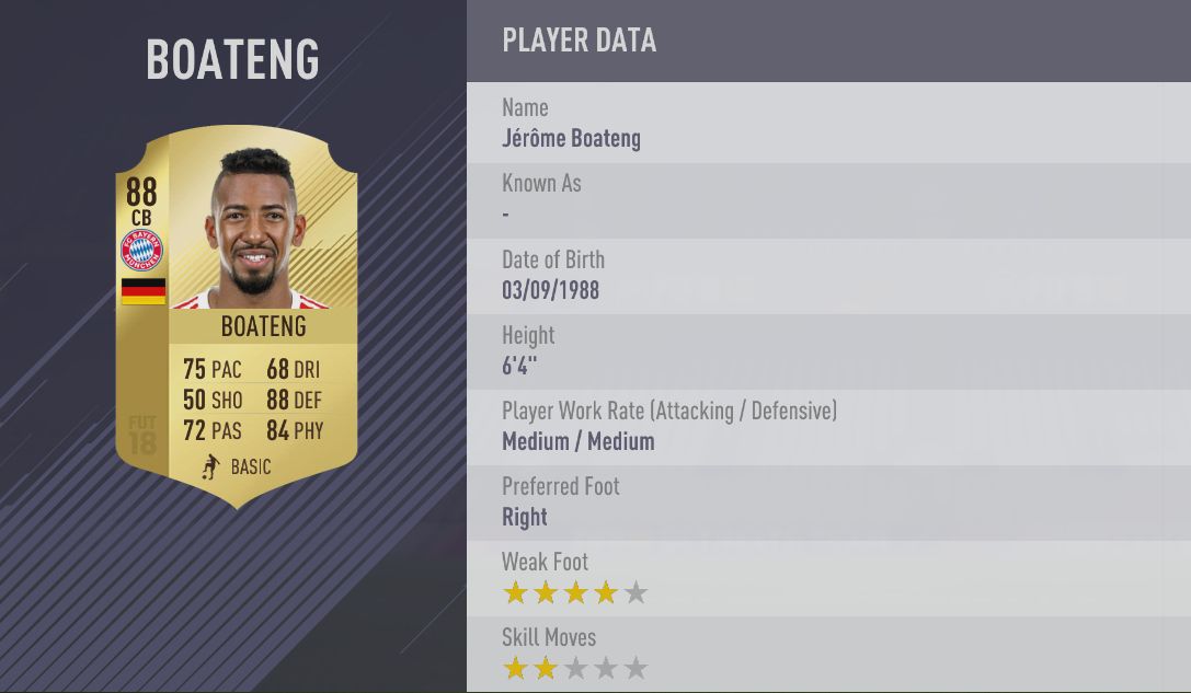Jerome Boateng FIFA 18