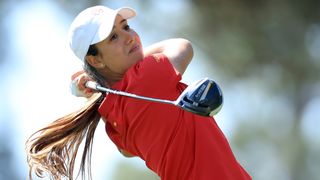 Julia Lopez Ramirez takes a tee shot at the 2023 Augusta National Women's Amateur