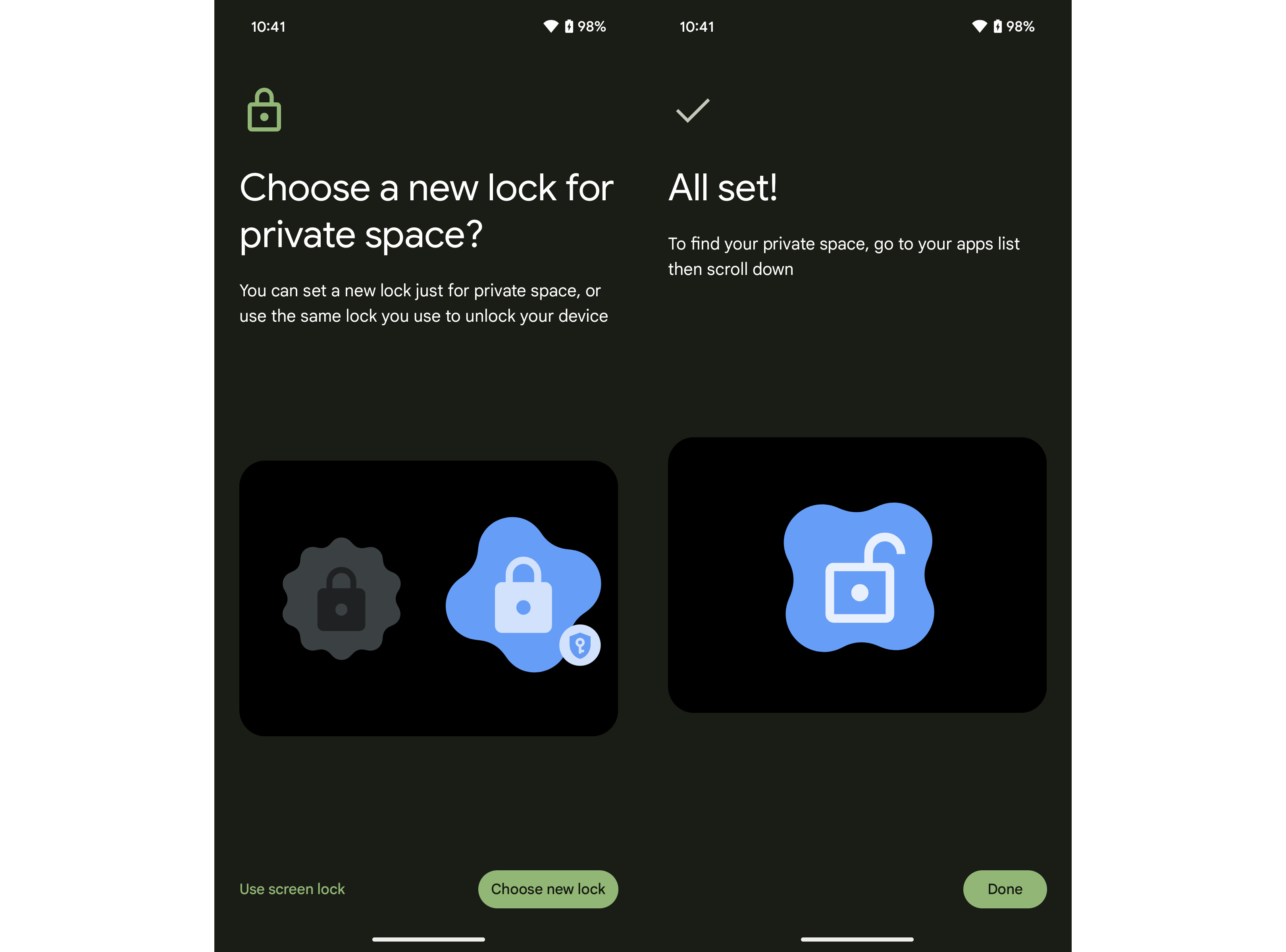 how to create private space for apps on your pixel - lock configuration and finalization of private space