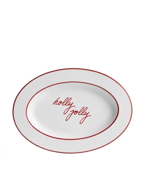 Christmas Bone China Oval Platter