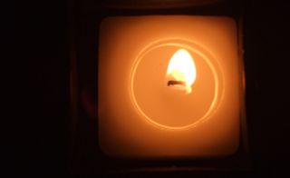 A candle in the Cooper hotel suite, where the G-Star welcome drinks took place