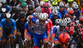 The Giro d'Italia peloton on stage seven