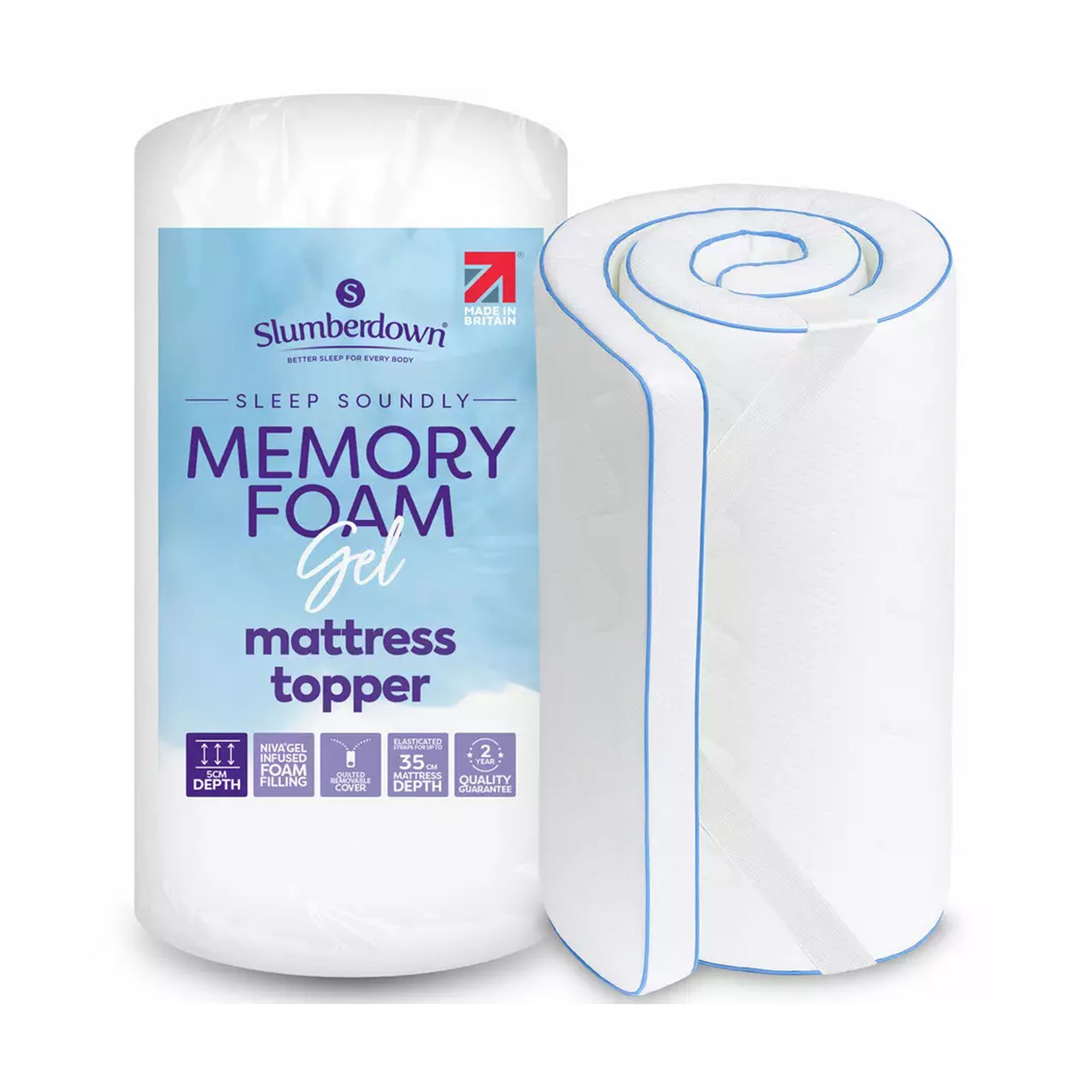 Slumberdown memory foam gel mattress topper