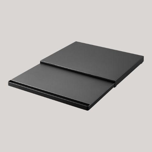 Yamazaki 2106 Tower Sliding Countertop Tray, Black, Steel/polypropylene/silicone, Minimalist, 45 X 39&amp;#65374;64.5 X 4 Cm