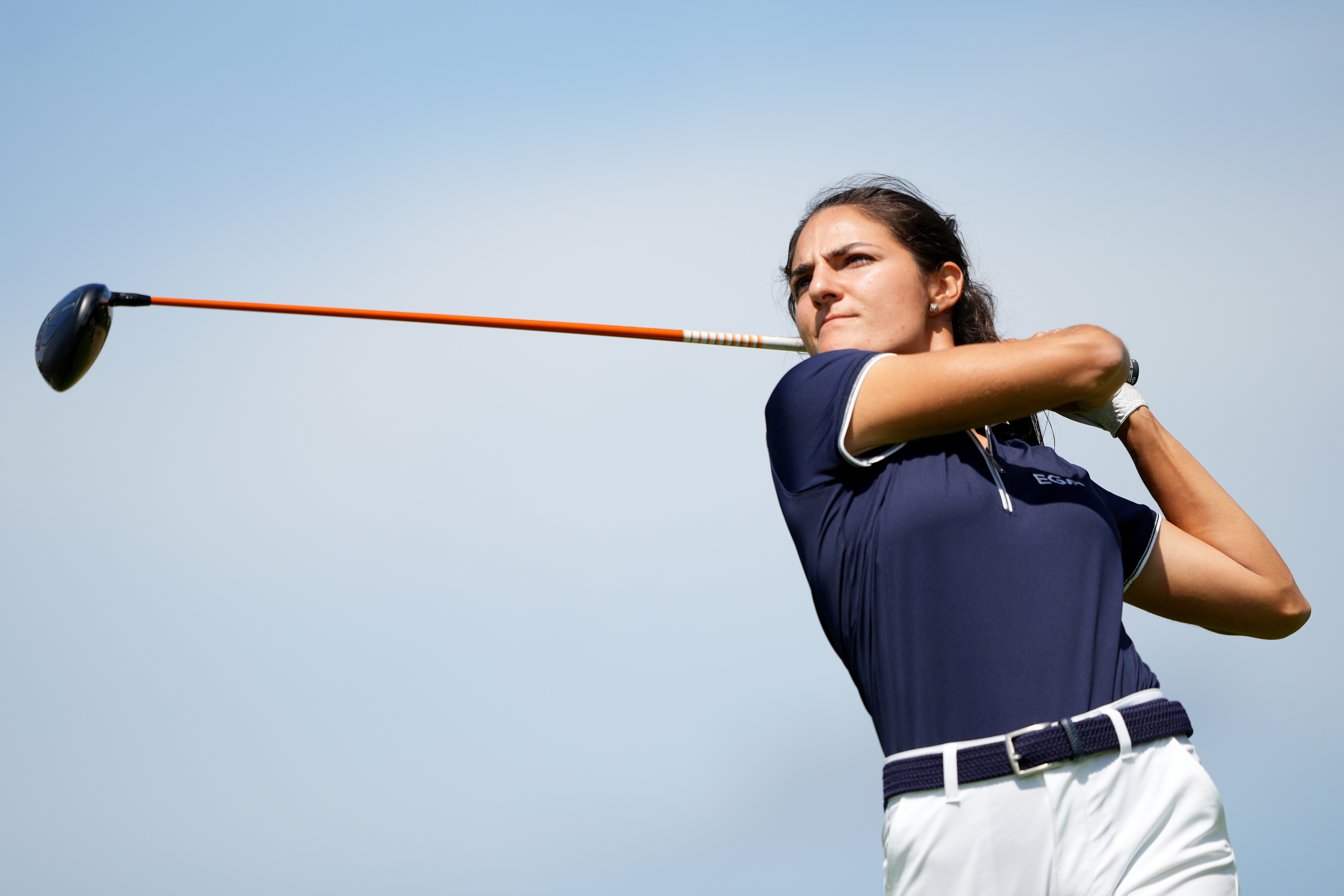 Carolina Lopez-Chacarra hits a driver off the tee