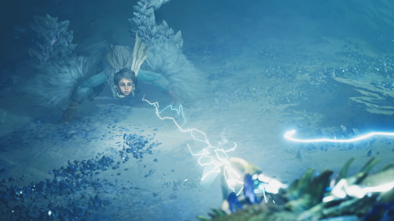 A goddamn horrifying amalgamation of Nata and Arkveld from Monster Hunter Wilds, in various states of elemental distress.