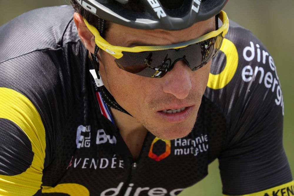 Sylvain Chavanel rides in the break during stage 12 at the Tour de France.