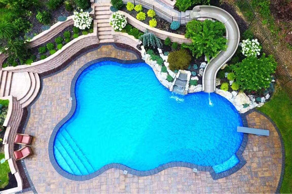 30 Foot Waterslide Pool