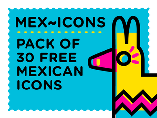 This free set contains a selection of bright and colourful Mexican themed icons
