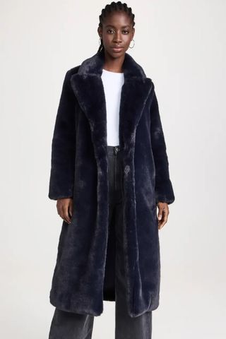 L'AGENCE Lizbeth Long Faux Fur Jacket