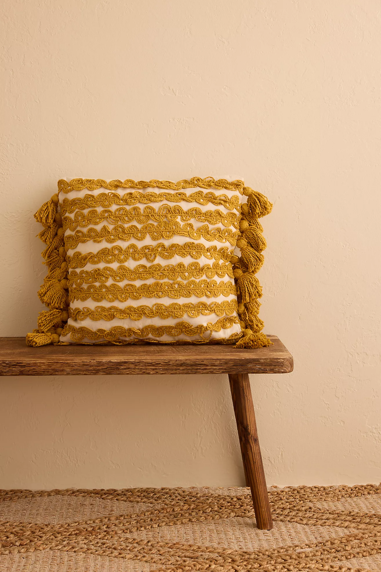 Stripe &amp;amp; Tassel Cushion