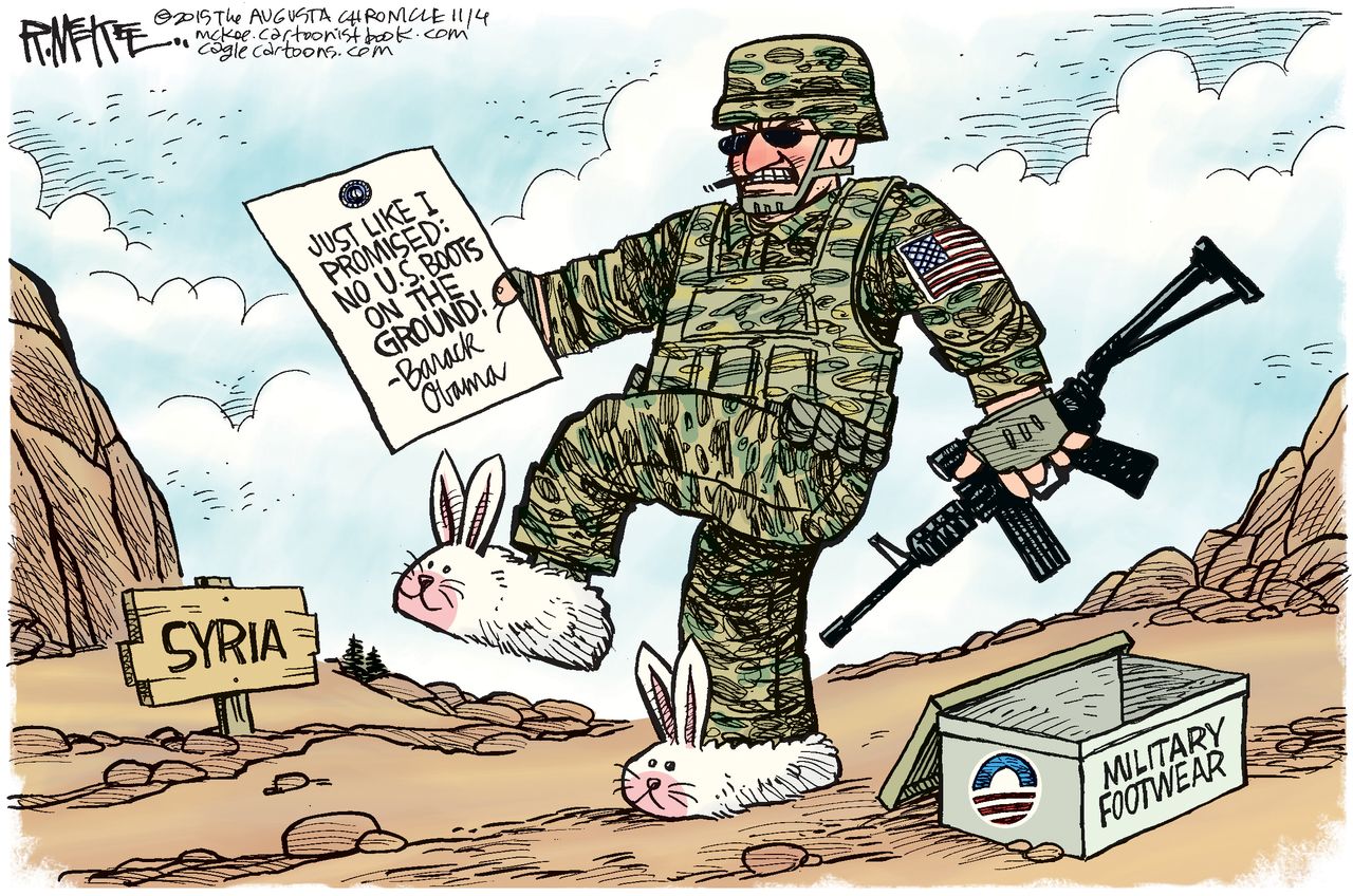 Editorial cartoon World U.S. Syria Troops