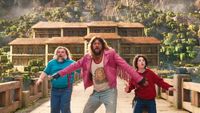 Jack Black, Jason Momoa and Sebastian Hansen in A Minecraft Movie